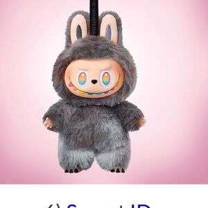 Gray Plush Bunny Keychain